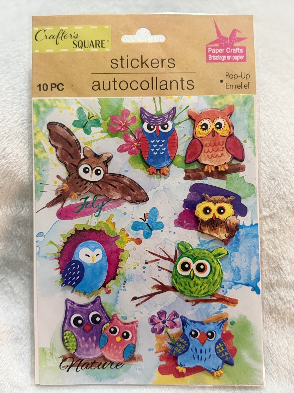 Crafter's Square Owl Pop-Up Stickers